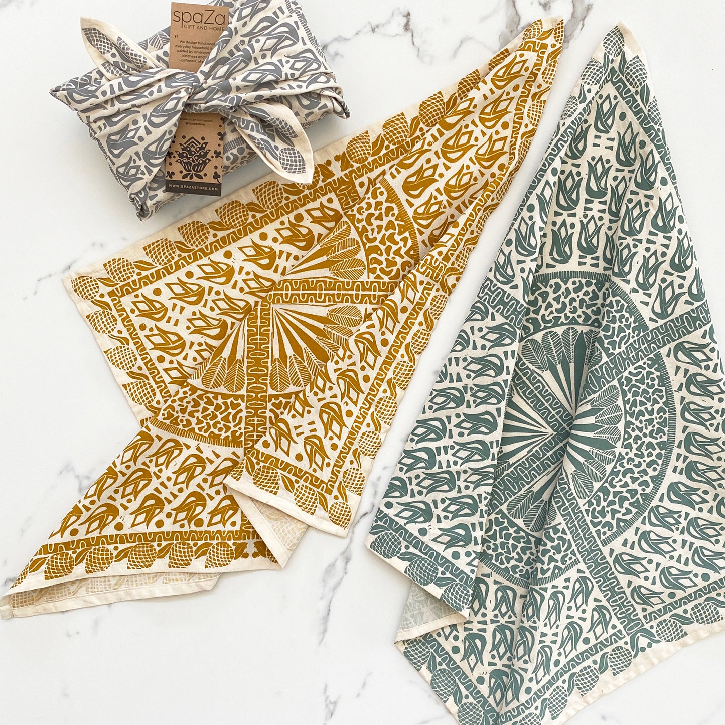 Furoshiki Vegetable Wrap Set of 3 Safari Print | cloth fabric gift wrap