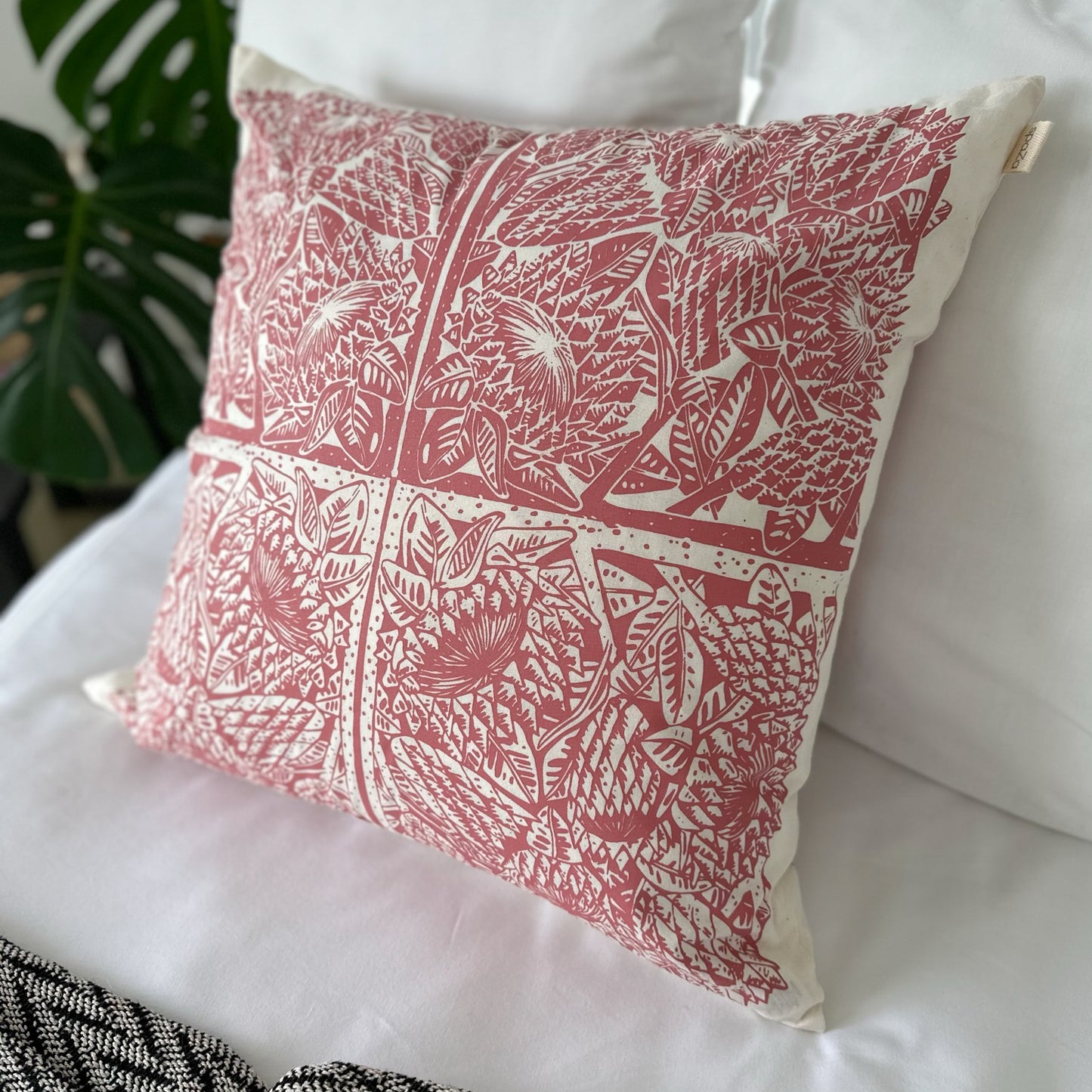 Continental Cushion Cover Protea Print 60cm (24") square with zip