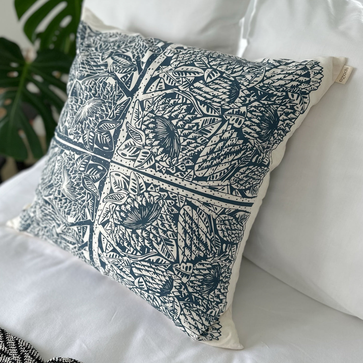 Continental Cushion Cover Protea Print 60cm (24") square with zip