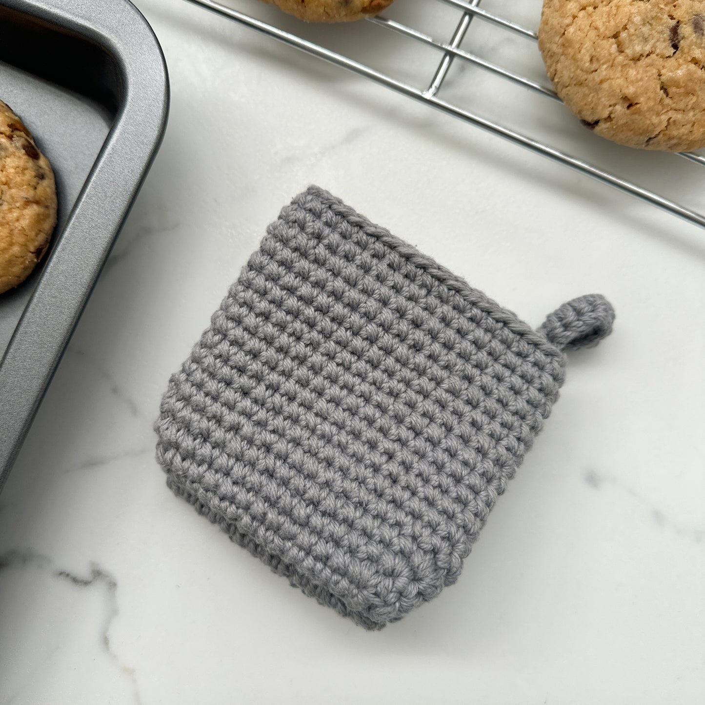Crochet Potholder Pinch Mitt | exceptional heat resistance, man sized mitt.