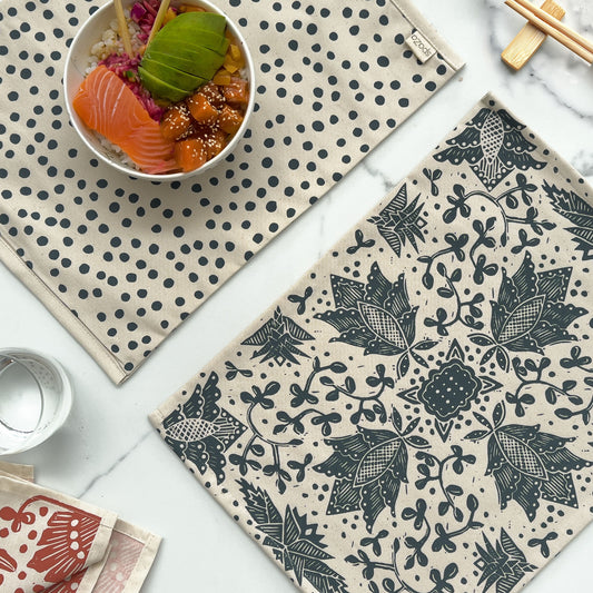 Placemats set of 2 Madiba Print | fabric, reversible table setting