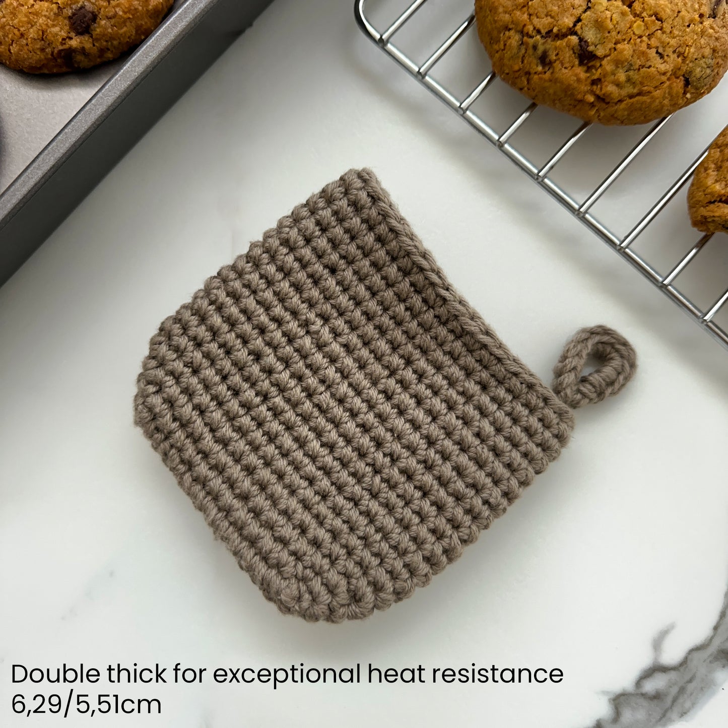 Crochet Potholder Pinch Mitt | exceptional heat resistance, man sized mitt.
