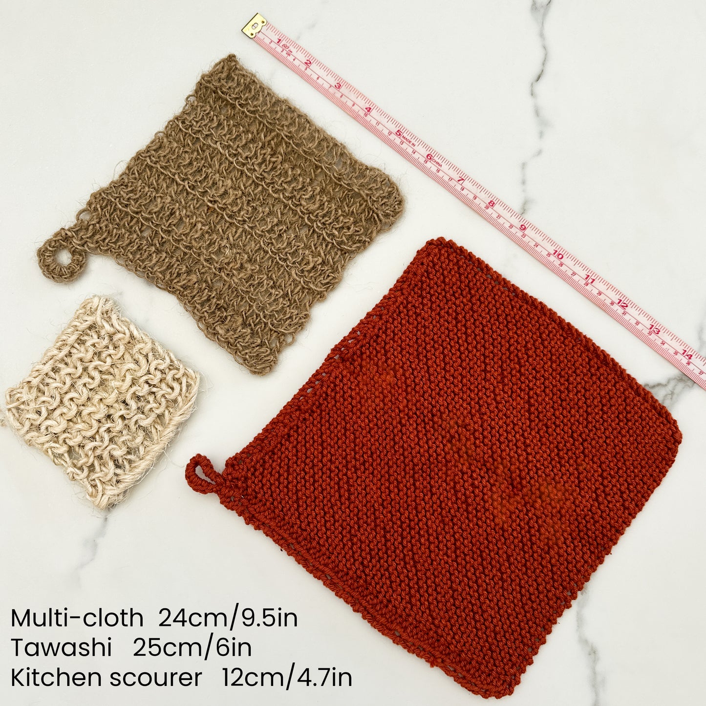 Washing Up Set | eco-friendly dishwashing cloth, tawashi and kitchen scrub