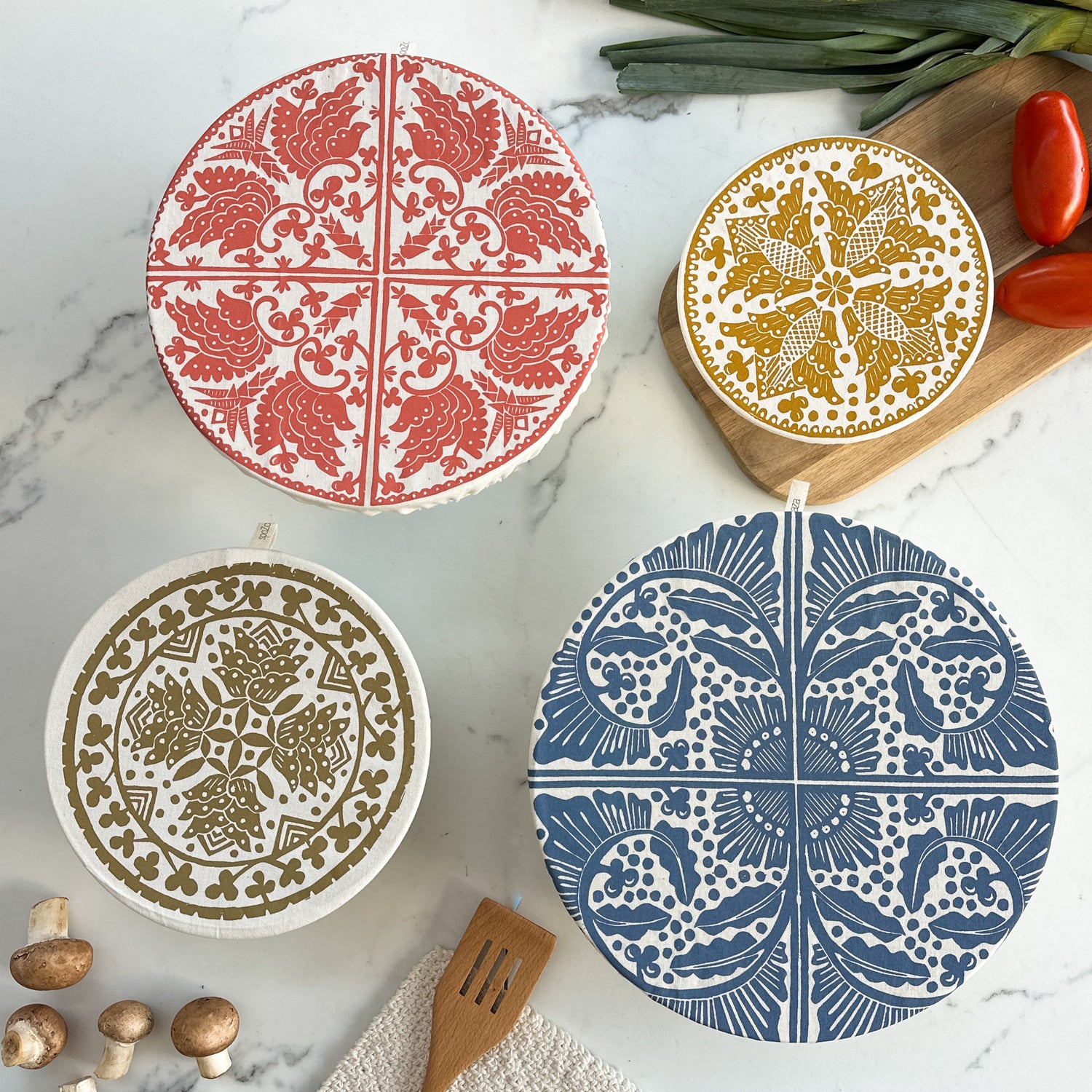 Dish and Bowl Cover Set of 4 Madiba Print | covers everything