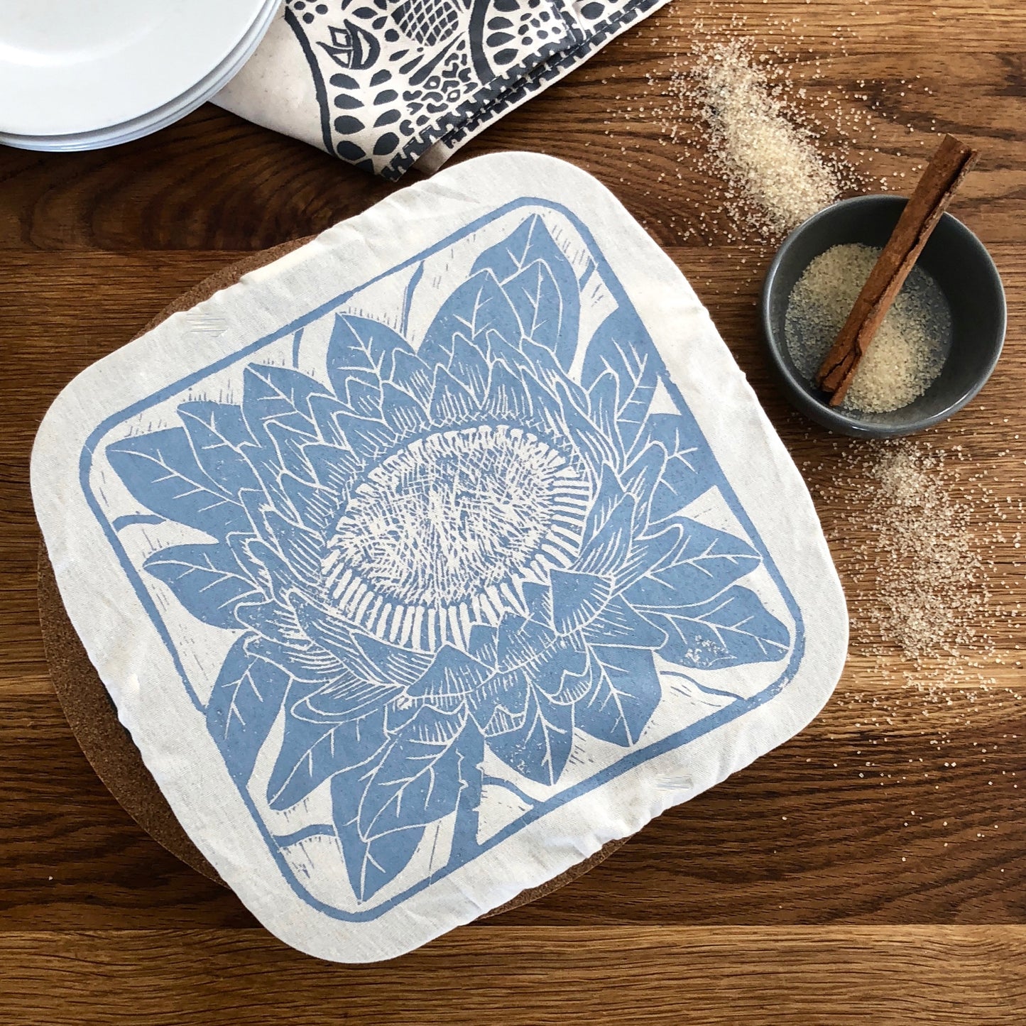 Dish and Casserole Cover Square | Protea Print
