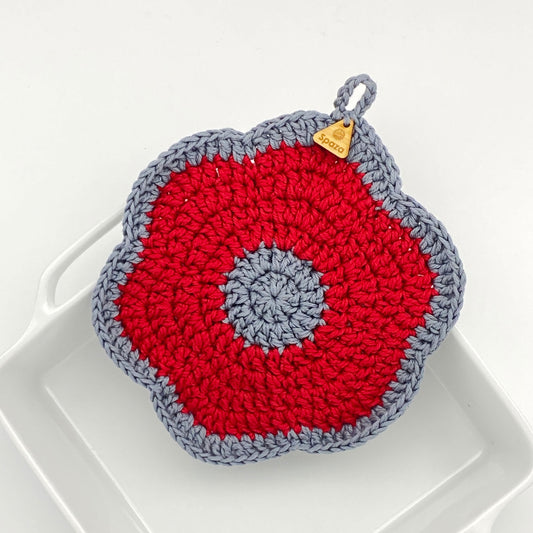 Pot Holder Crochet Flower | Oven Mitt