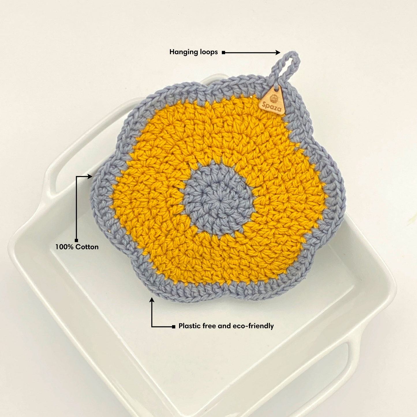 Pot Holder Crochet Flower | Oven Mitt