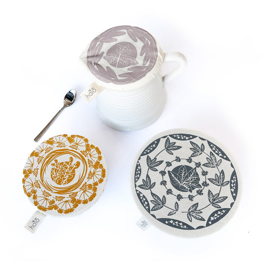 Halo Dish and Bowl Cover Small Set of 3 | Herbs Print