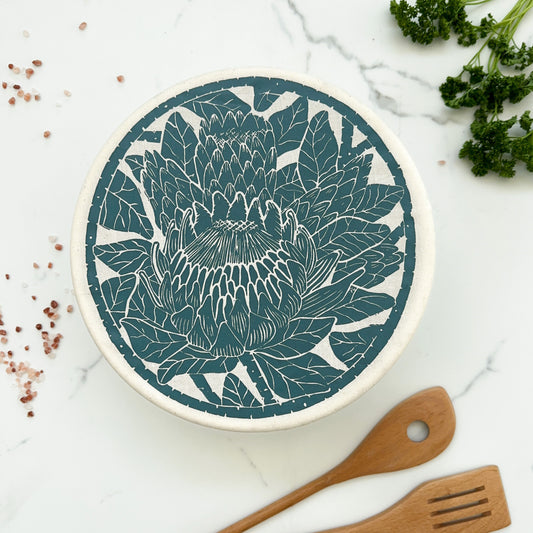 Dish and Bowl Cover Large Protea Print | your salad bowl cover