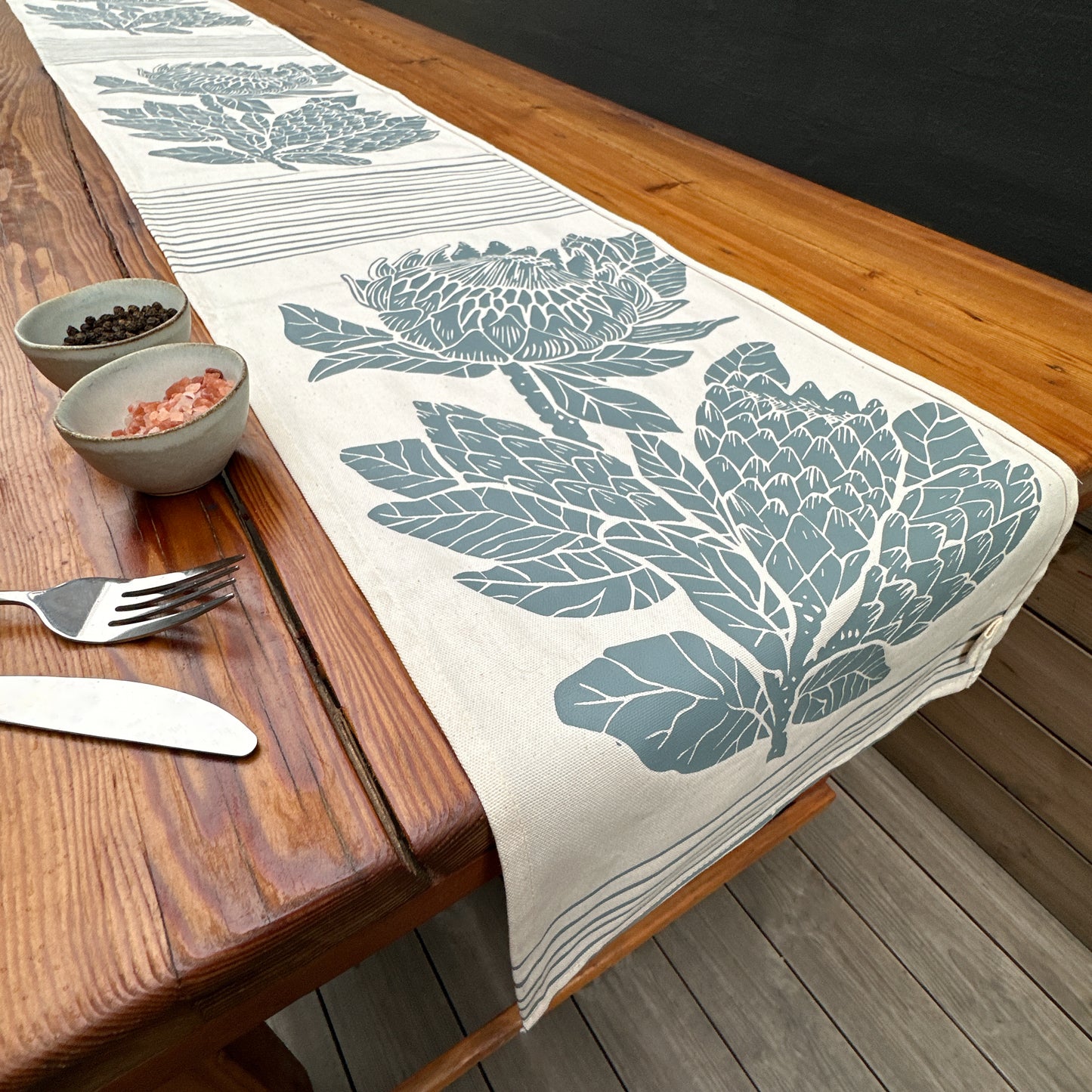 Table Runner Protea Print 180cm or 240cm | tablecloth and table decor