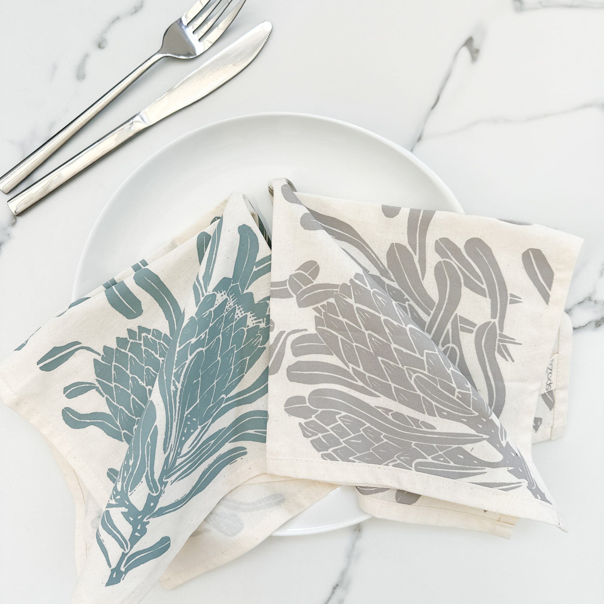 Cotton Table Napkins | Protea Print