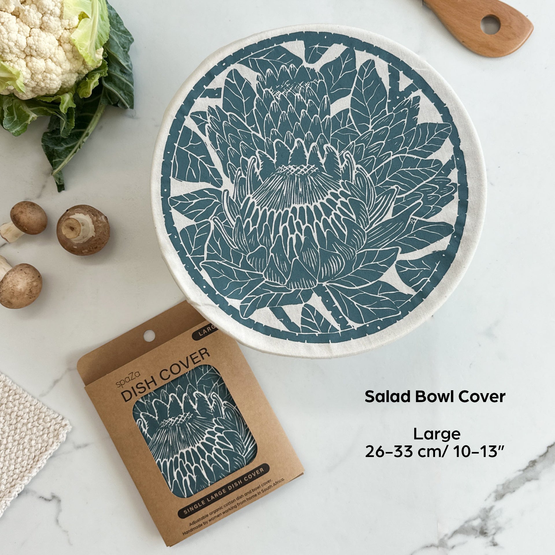 Dish and Bowl Cover Large Protea Print | your salad bowl cover