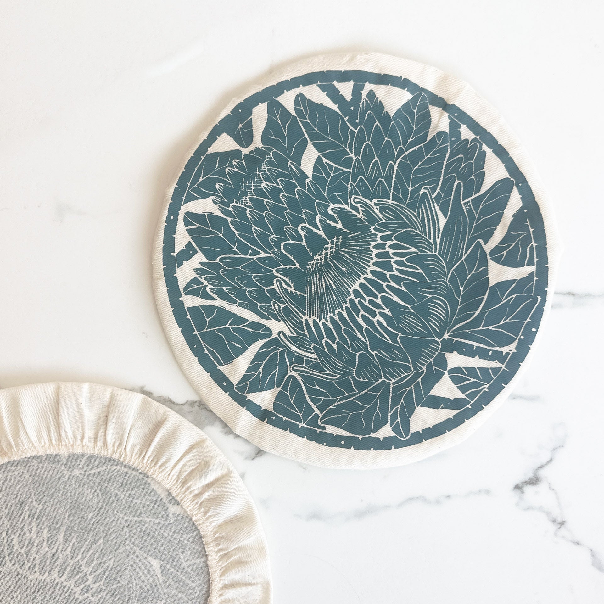 Dish and Bowl Cover Large Protea Print | your salad bowl cover