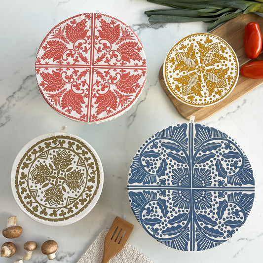 Dish and Bowl Cover Set of 4 Madiba Print | covers everything
