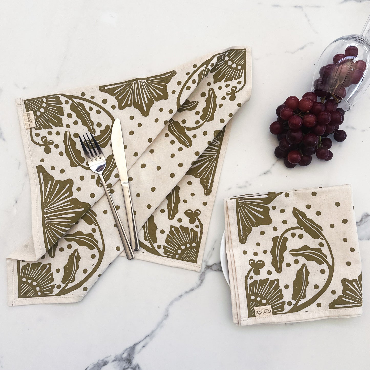 Cotton Table Napkins Red, Navy | Madiba Print