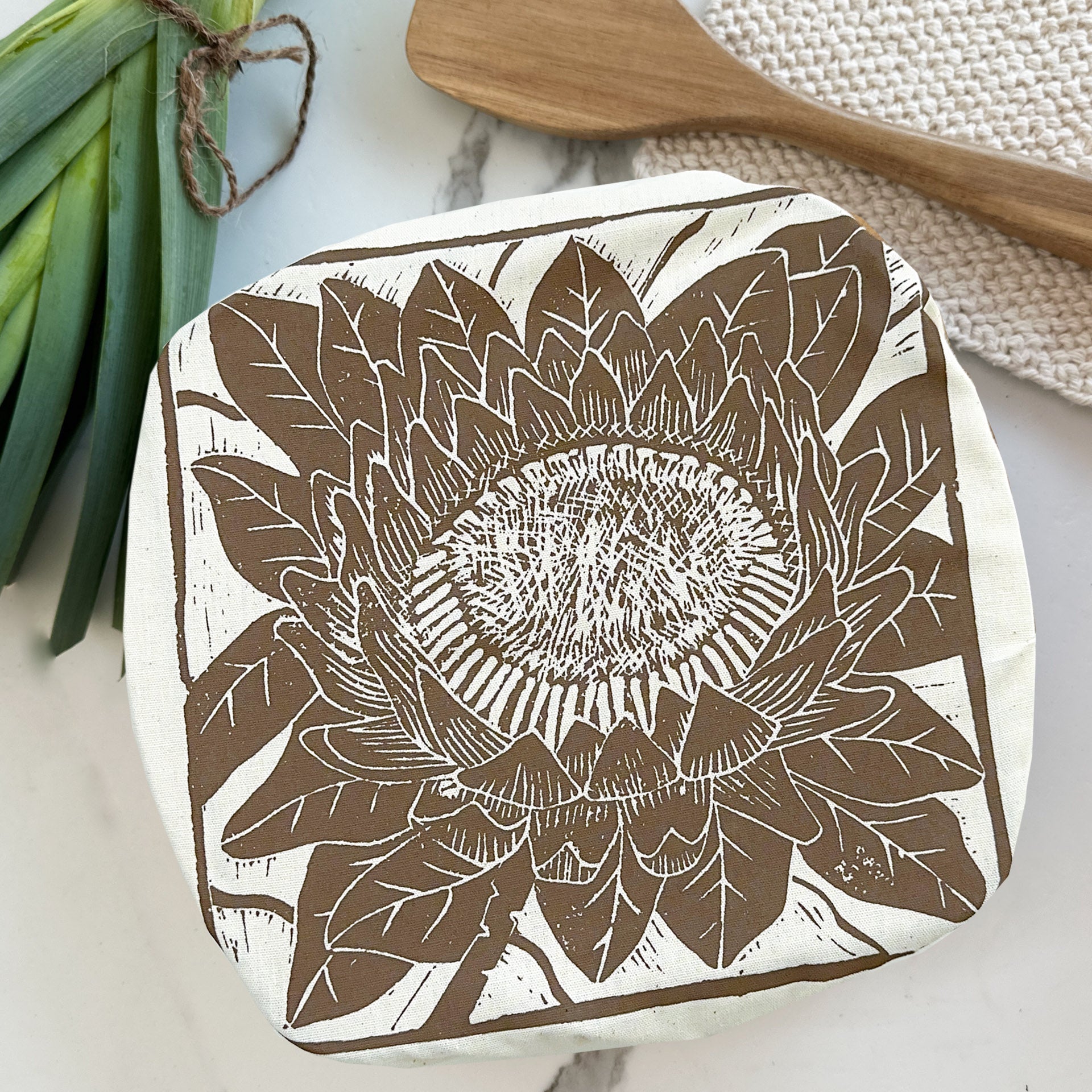 Dish and Casserole Cover Protea Print Square | for square bakes