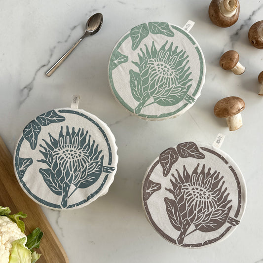 Bowl Covers Set of 3 cereal bowl covers | Protea Print