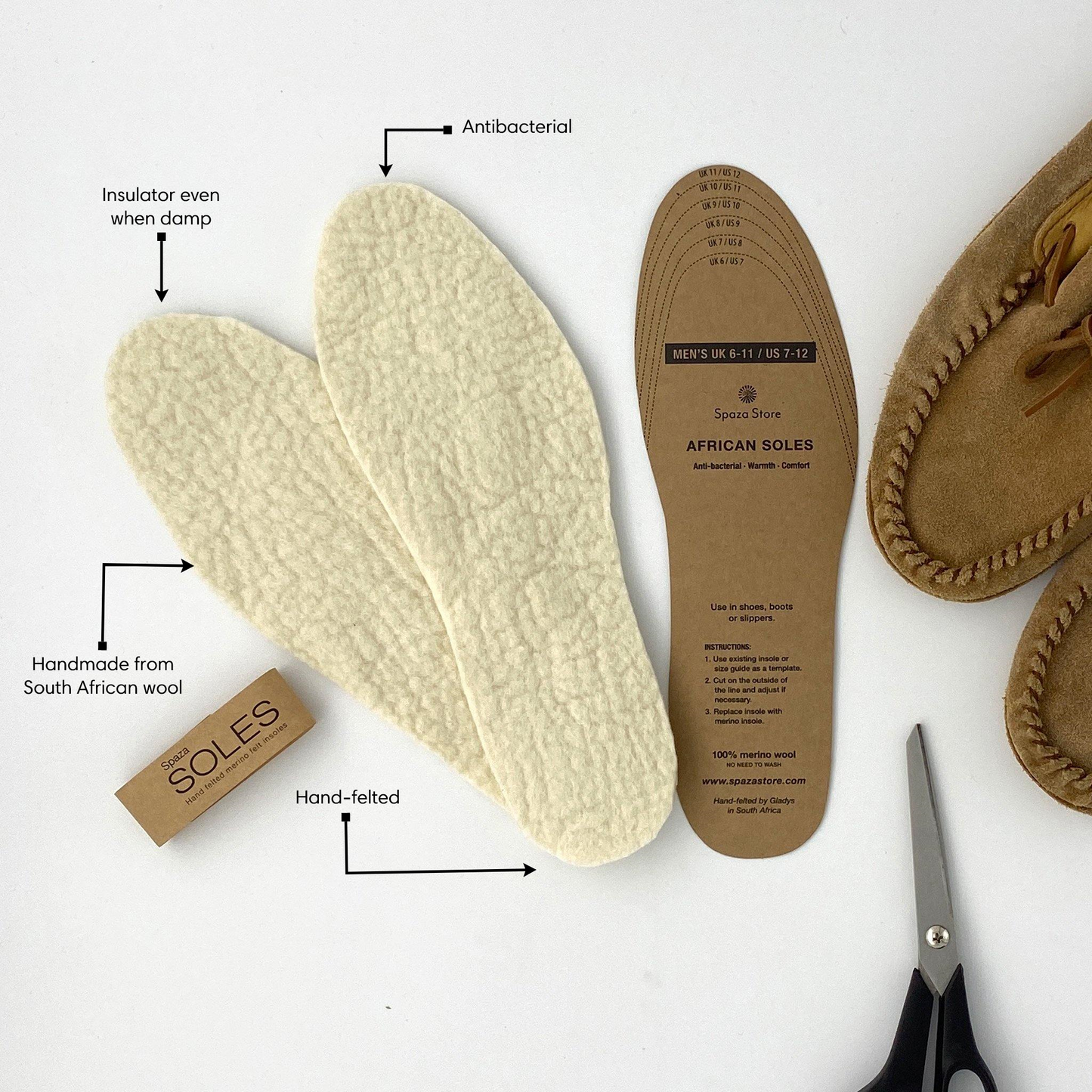Felt Insoles | Merino Wool inserts for shoes, boots and slippers
