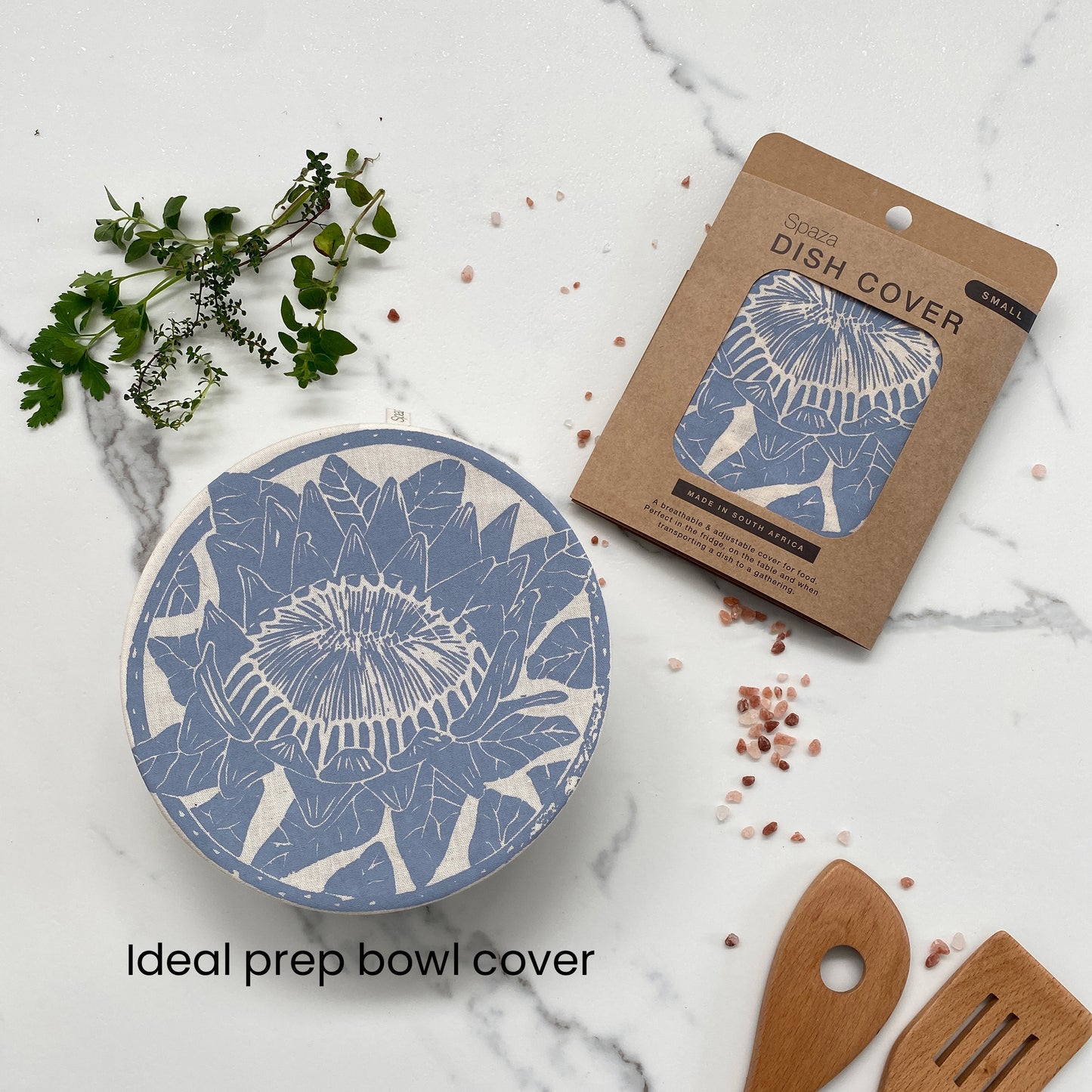 Dish and Bowl Cover Small Protea Print | handy single portion or leftover